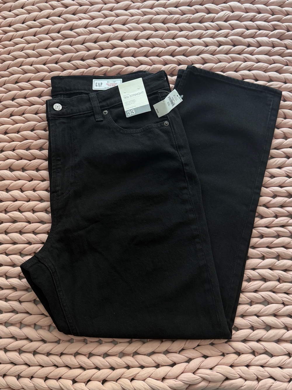 GAP High Rise 90’s Straight Jeans NWT - True Black Size 33 Short